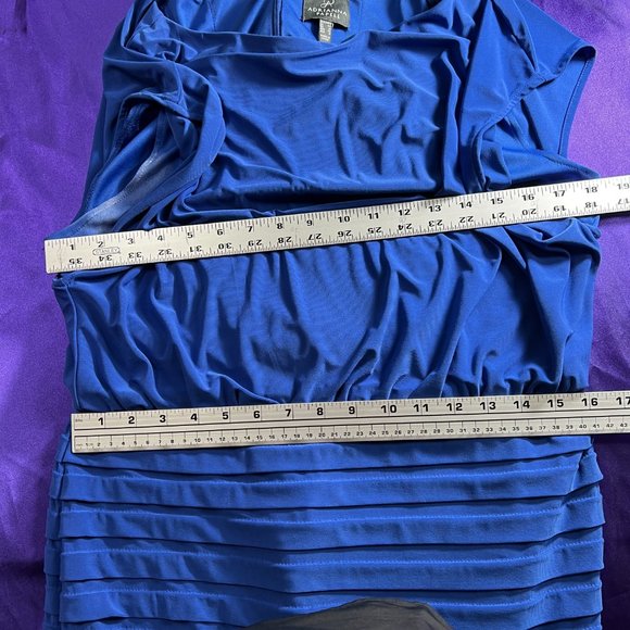 πAdrianna Papell Royal Blue Dress with Overlay Top - Picture 10 of 15